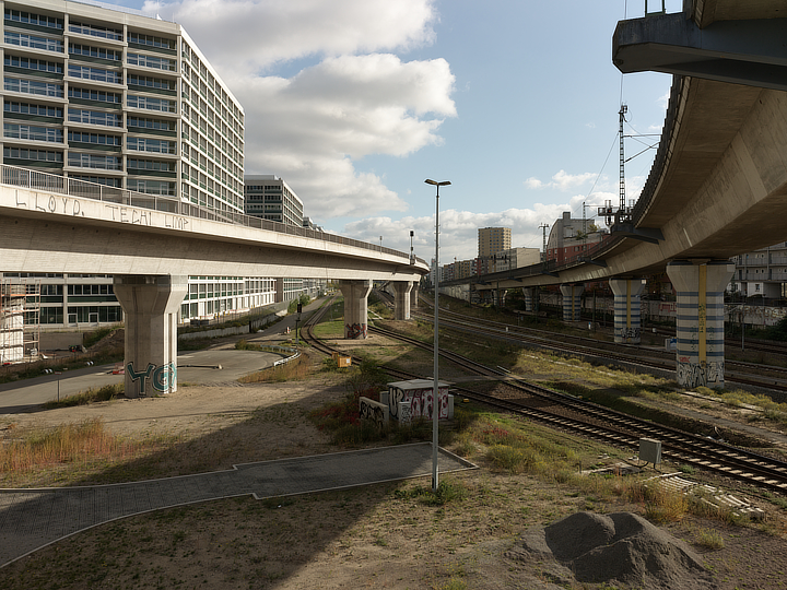 Berlin, overpasses and railways.