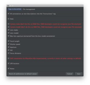 PhotoAnnotator - Property Pane